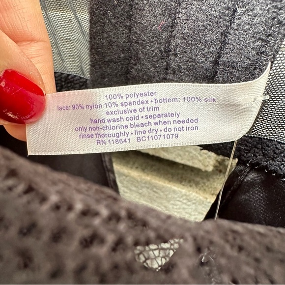 Plus Size Cacique Black Satin Silk Lace Underwire Slip Chemise Boudoir Set 18/20 - Picture 4 of 10